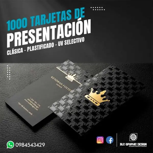 Tarjetas de Presentación x 1000 unidades